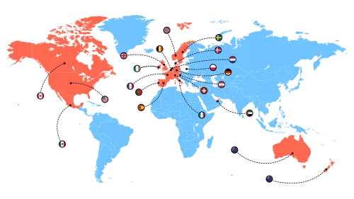Bons cadeaux internationaux pour plus de 20 pays